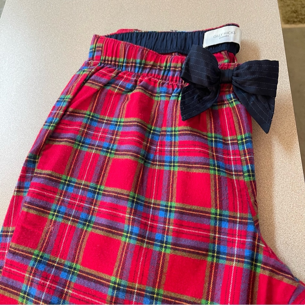 Gilly Hicks Red Plaid Pajama Pants with Black Bow Accent - Size M - Picture 3 of 6